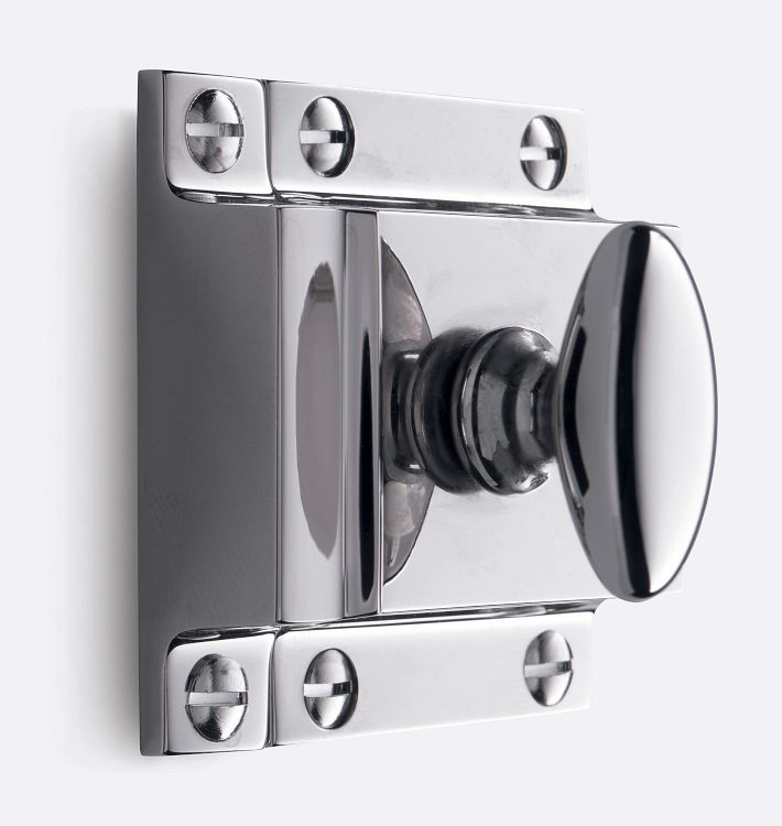 Large Oval Cupboard Latch, Polished Chrome