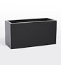 OPEN BOX Modern Fiberstone Rectangle Planter, Black - 40"W x 16"D x 20"H
