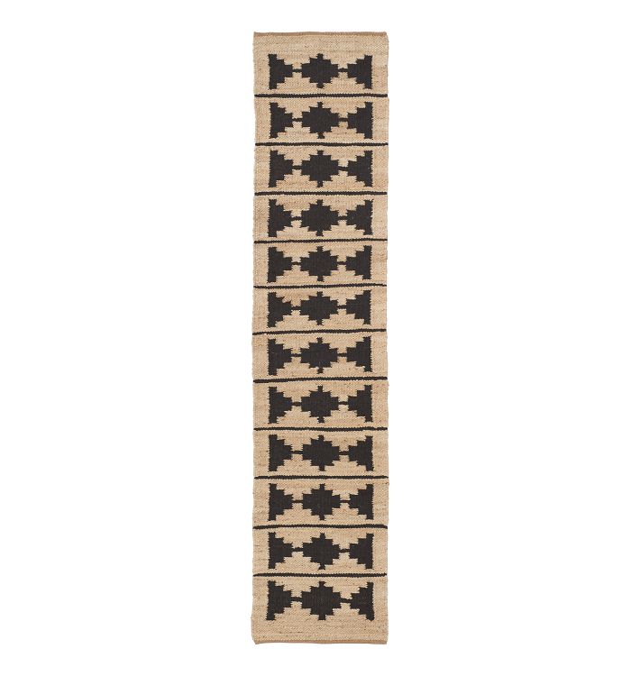 OPEN BOX: Bowen Jute & Wool Flatweave Rug, Bowen Black - 2-1/2' x 16'