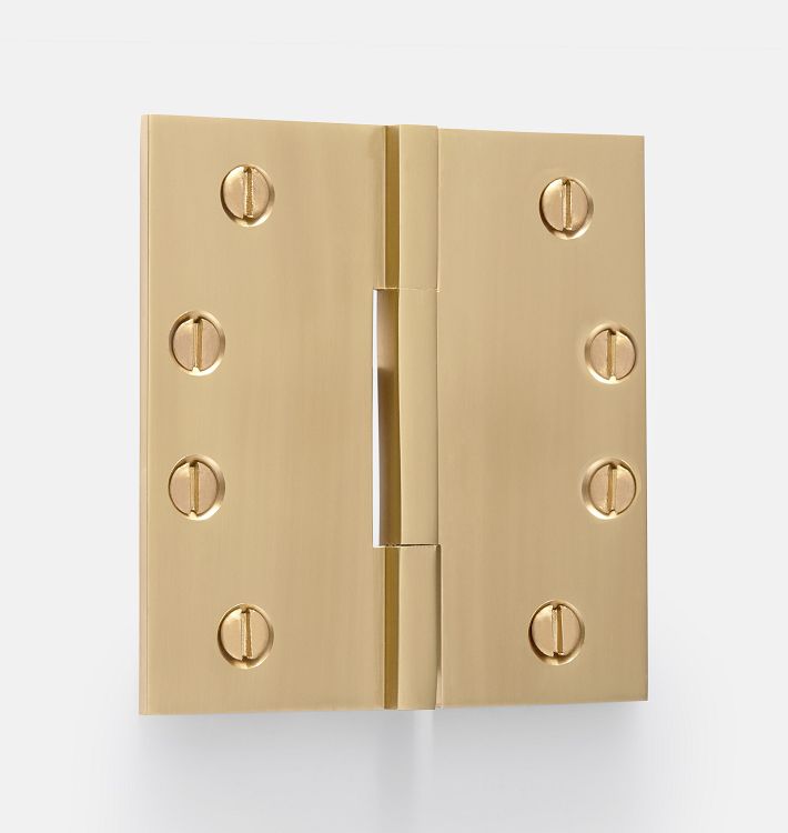 OPEN BOX: 4" Tumalo Square Knuckle Hinge, Aged Brass