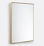 OPEN BOX Rectangle Floating Metal Framed Mirror, Aged Brass, 24" x 36"