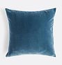 Open Box: Italian Velvet Pillow Cover, Avio Blue Velvet - 20" x 20"