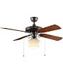 Heron Ceiling Fan with Opal Ogee Shade