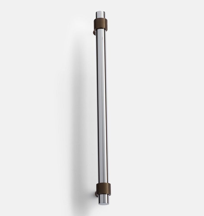 Harlow Appliance Pull, 12" - Oil-Rubbed Bronze & Polished Chrome