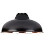 20in. Deep Dome Shade - Matte Black & Polished Copper