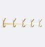 OPEN BOX: J 5-Hook Rack, Aged Brass
