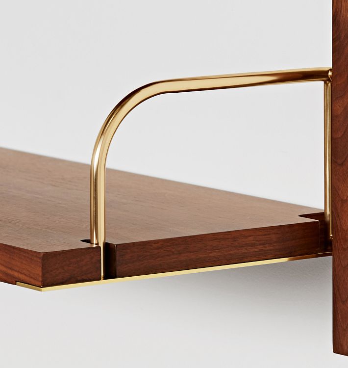 Open Box: Hart Modular Walnut Single Shelf Only No Brackets, 36" - Aged Brass