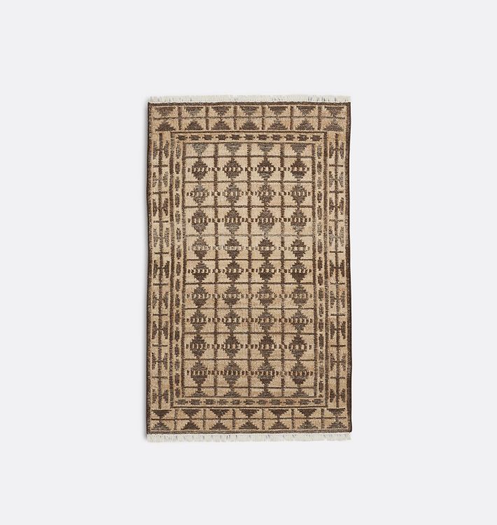 OPEN BOX: Jasmine Jute & Wool Flatweave Rug, 3' x 5' - Natural and Espresso