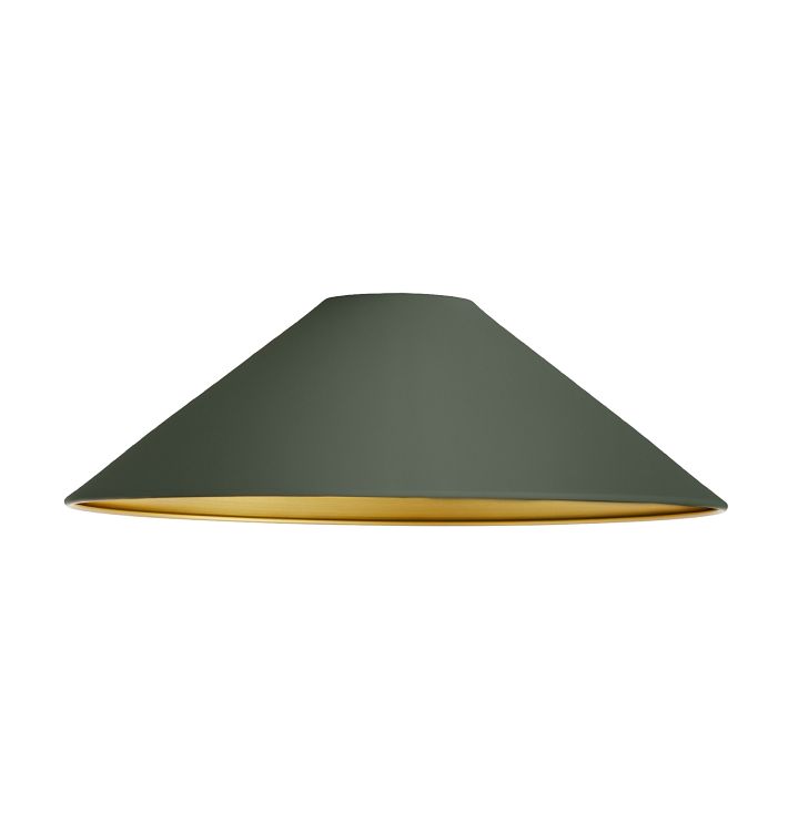 UNO 14" Cone Shade, Matte Juniper Ext with Brass Int