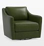 Open Box: Luanna Leather Swivel Chair - Mont Blanc Leather Winter Pine