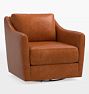 Open Box: Luanna Leather Swivel Chair, Copeland Leather Cider