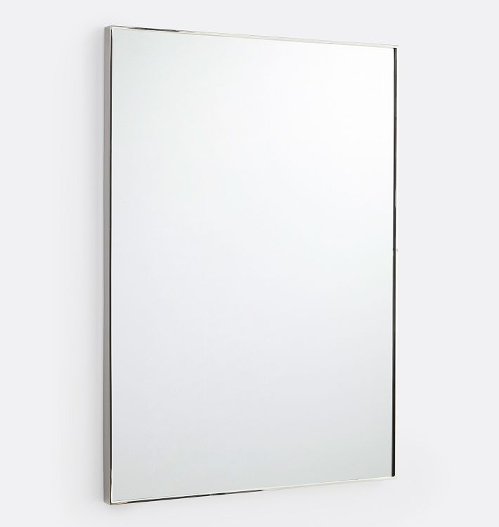 OPEN BOX: Thin Metal Frame Mirror, 30" x 42" - Polished Nickel