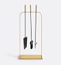 Colby Modern Hearth Tool Set, Aged Brass