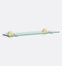 Riley 24" Glass Shelf, Aged Brass