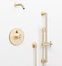 Rigdon Cross Handle Pressure Balanced Shower Set With Handshower, Aged Brass