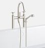 Rigdon Cross Handle Floor Mounted Tub Filler With Handshower - Brushed Nickel