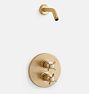 Rollins Thermostatic Shower Set, Aged Brass