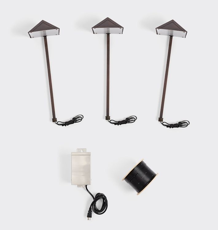 Alexander LED Path Light, Bronze - Set of 3