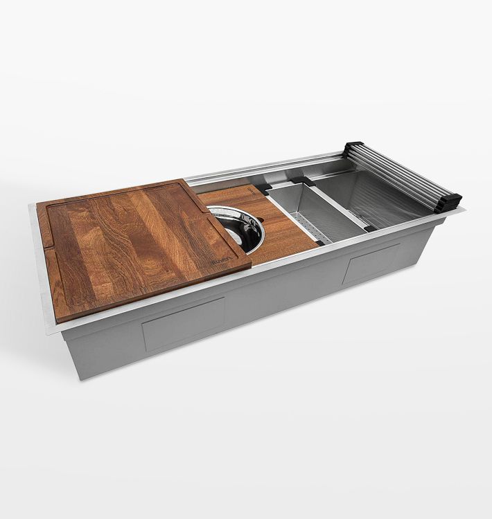Catlan Stainless Single Workstation Kitchen Sink - 45" x 19" x 10"