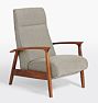 OPEN BOX Glenn Walnut Recliner Chair, Wildwood Tweed Ash