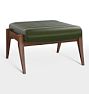 OPEN BOX Mosier Leather Ottoman, Mont Blanc Winter Pine