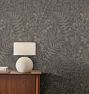 Lush Botanical Wallpaper, 12" x 8" Swatch - Fossil and Gunmetal