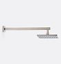 15-1/2" Wall Mount Shower Arm with Square Shower Head - Brushed Nickel