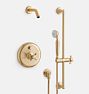 Rollins Pressure Balanced Shower Set With Handshower, Aged Brass