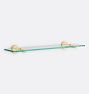 Riley 24" Glass Shelf, Unlacquered Brass