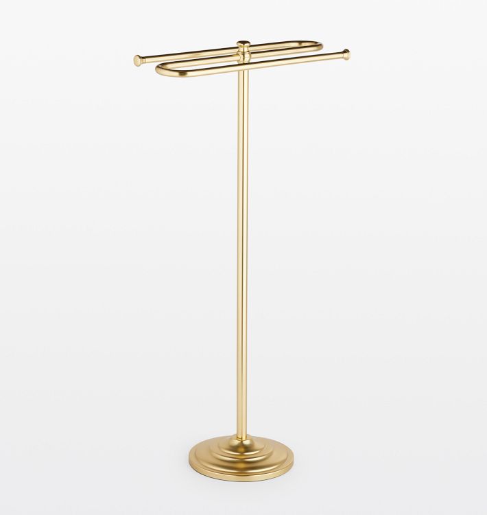 Howell Standing Towel Rack, Aged Brass