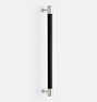Ladd Leather Appliance Pull, 12" - Black Leather w Polished Nickel