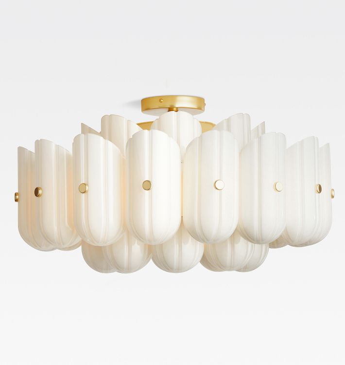 Roll & Hill Lorna LED Double Tier Flush Mount, 25" - Aged Brass