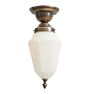 Semi Flush Mount with Vintage Traditional Decorative Glass Shade and Finial