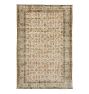 Vintage Allover Handknotted Cream and Peach Wool Rug - 10' x 6'8"