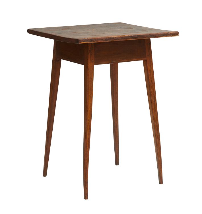 Antique Hepplewhite Style Side Table with Single Drawer and Splayed Tapered Pencil Legs