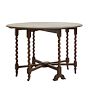 Vintage Barley Twist Oval Entry Table with Gate Leg and Casters Scottich Late 19thC