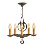 Vintage 5-Arm Chandelier Art Deco in Original Finish with Classic Candle Light