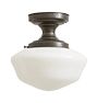 Vintage Semi Flush Mount Traditional w Opal Glass Shade