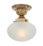 Semi Flush Mount with Vintage Squat Globe Frosted Glass Shade with Radial Wheel Cut Design