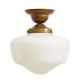 Semi Flush Mount with Vintage Doughy Glass Schoolhouse Shade