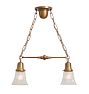 Vintage Pendant 2 Light with Spreader and Clear Glass Shades