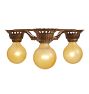 Vintage Decorative Flush Mount Cast 3 Light Bare Bulb Classical Revival