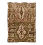 Vintage Medallion Handknotted Brown Wool Rug - 8'8" x 6'