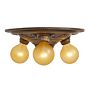 Vintage Romance Revival Pan Flush Mount with 3 Bare Bulbs
