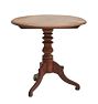 Vintage Small Round Side Table with Turned Wood Tripod Base