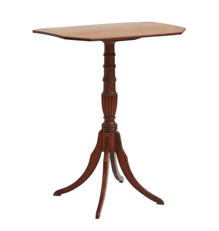 Tall Vintage Tilt-Top Side Table in Mahogany with Detailed Tripod Base