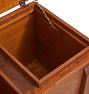 Early Wooden Sugar Chest on Tall Legs with Two Lift Top Interior Compartments