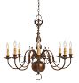 Large Vintage Flemish Style 8-Arm Chandelier with Fish and Bird Motifs Dutch