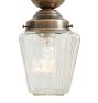 Semi Flush Mount with Vintage Clear Glass Shade in Organic Ribbed Shape