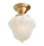 Semi Flush Mount with Vintage Decorative Frosted Glass Etched Shade